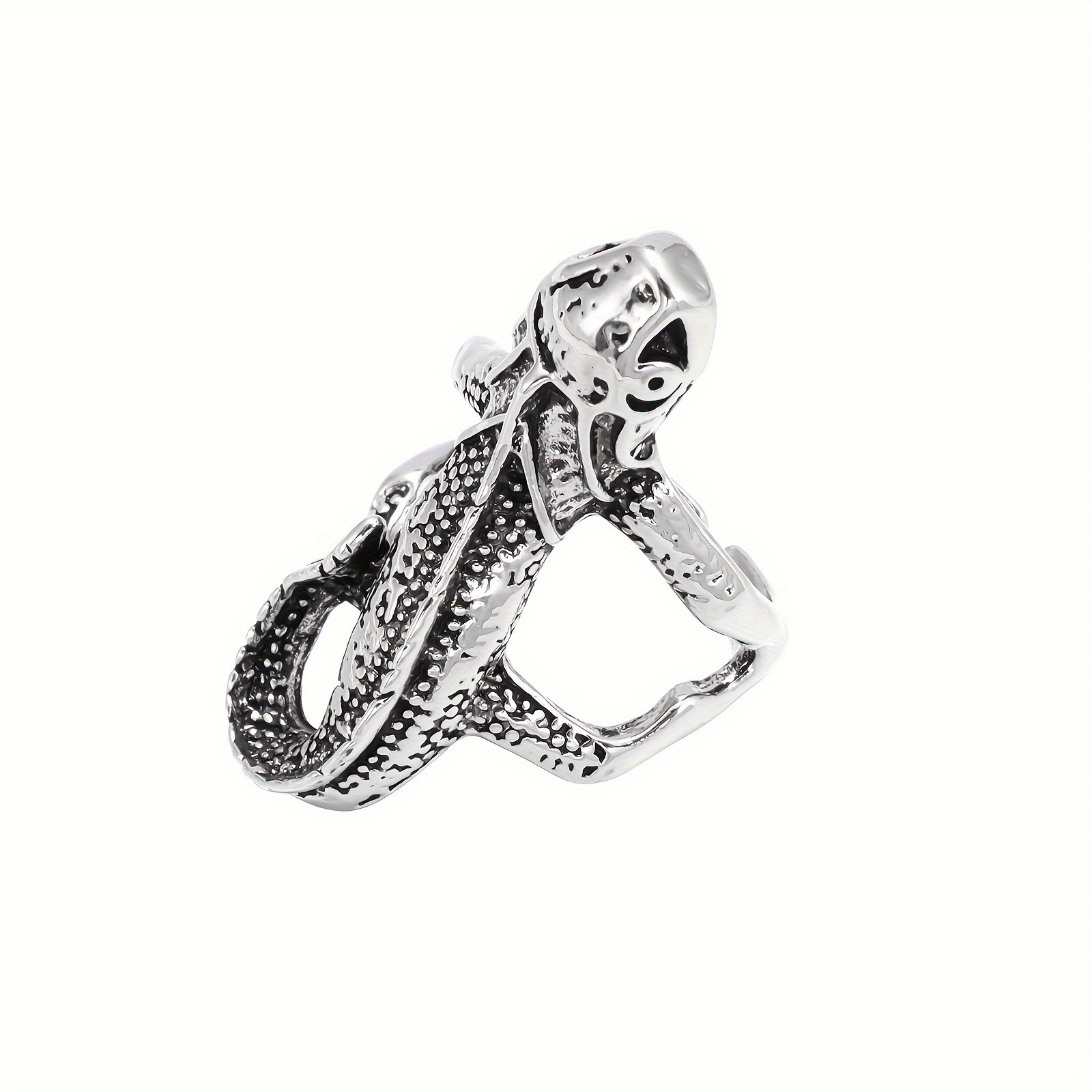 Sale】Cafe TEMU Exaggerated Retro Lizard Ring Opening Adjustable Trendy ...