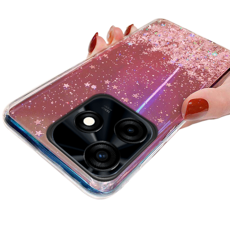 For Tecno Spark Go 2024 2023 2022 Phone case Glitter Bling Sequins Starry Sky Transparent Soft Full Stars Moon for Tecno Spark Go 2023 2022 2024 Back Cover. 