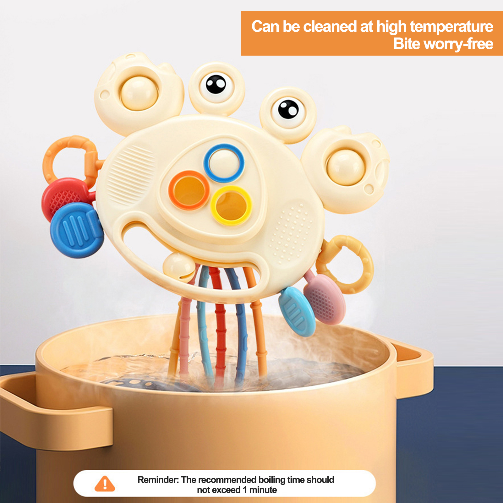 Microgood cua hình đồ chơi trẻ em phim hoạt hình cua Đồ chơi kéo Đồ chơi kéo cua đáng yêu cho trẻ sơ sinh thúc đẩy phát triển thị giác và nắm bắt kỹ năng đa chức năng và đầy màu sắc hoàn hảo