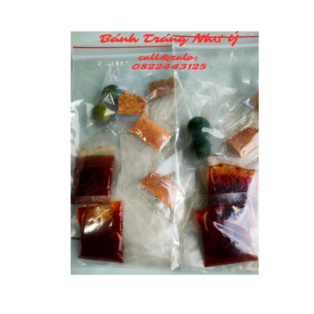 Bánh tráng rìa phơi sương sa tế muối tắc túi zip