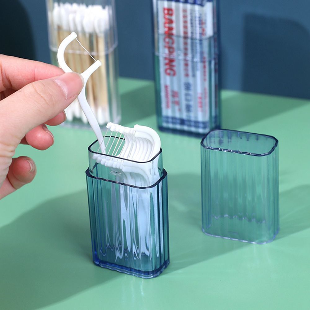 PERBUSH Bathroom Home Portable Dust-proof Clear Swab Canisters Q-tip Holder  Toothpick Container Cotton Balls Dispenser Box