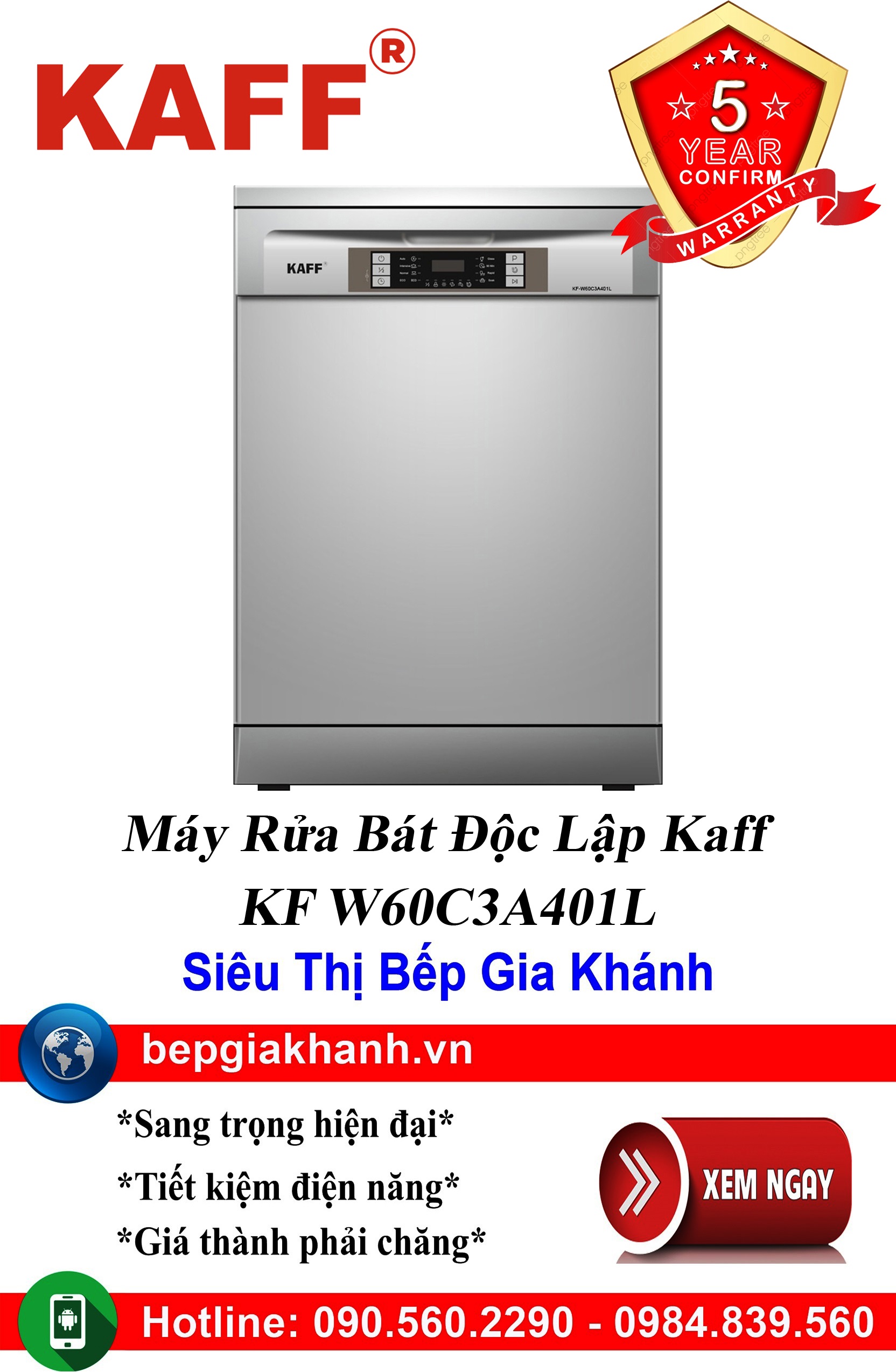 Máy rửa bát cao cấp Kaff Kaff KF W60C3A401L lắp độc lập nhập khẩu chính hãng máy rửa chén máy rửa chén bát máy rửa bát máy rửa bát giá rẻ may rua bat may rua chen may rua bat gia re