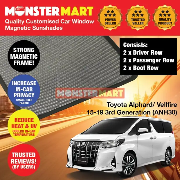 Toyota Alphard Vellfire 2015 2020 3rd Generation Anh30 Customised Mpv Accessories Window Magnetic Sunshades Best Compliment With Car Window Solar Film Tint Lazada Singapore