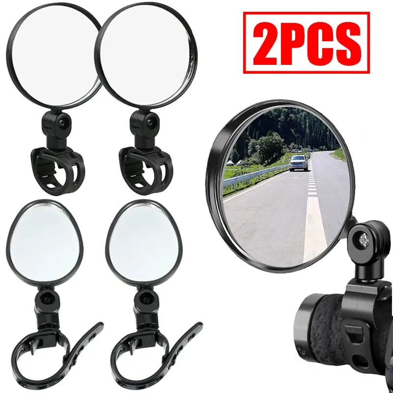 2 cái xe đạp đa năng Gương tay lái gương chiếu hậu cho Xe đạp xe máy 360 có thể điều chỉnh xoay cho xe đạp Lái Xe Đạp gương