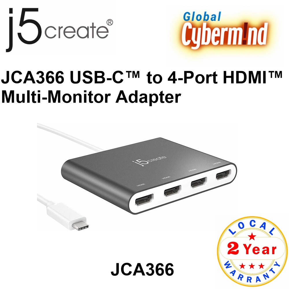 j5create  JCA366 USB-C to 4-Port HDMI Multi-Monitor Adapter – j5create  International