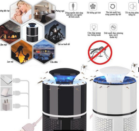 Đèn bắt muỗi mini thông minh hình trụ - đèn bắt muỗi có đèn chiếu sáng bắt côn trùng - bảo hành 6 tháng - shop giao màu ngẫu nhiên