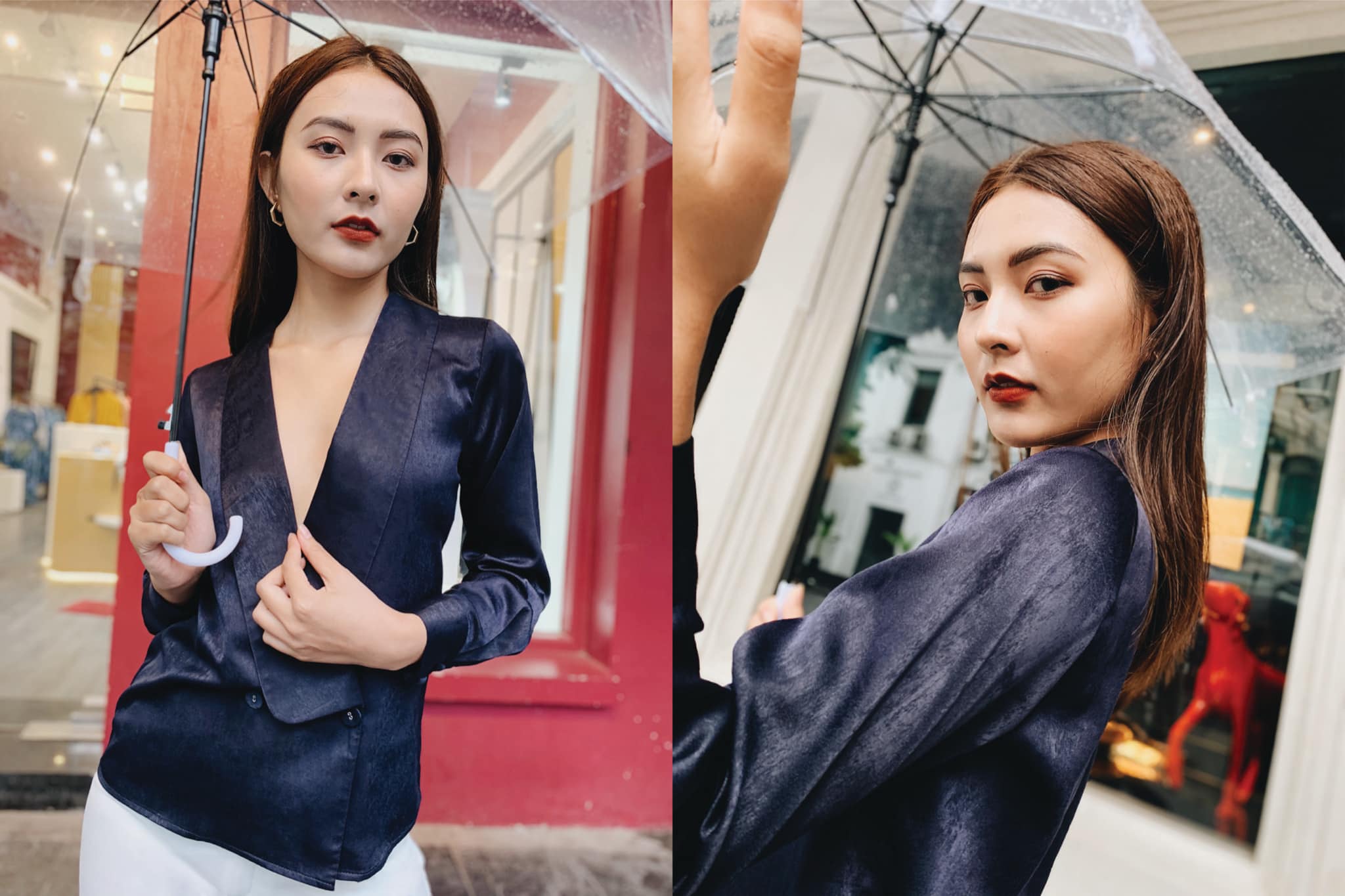 Áo cổ V nữ kiểu 2NDDATE TOP019N