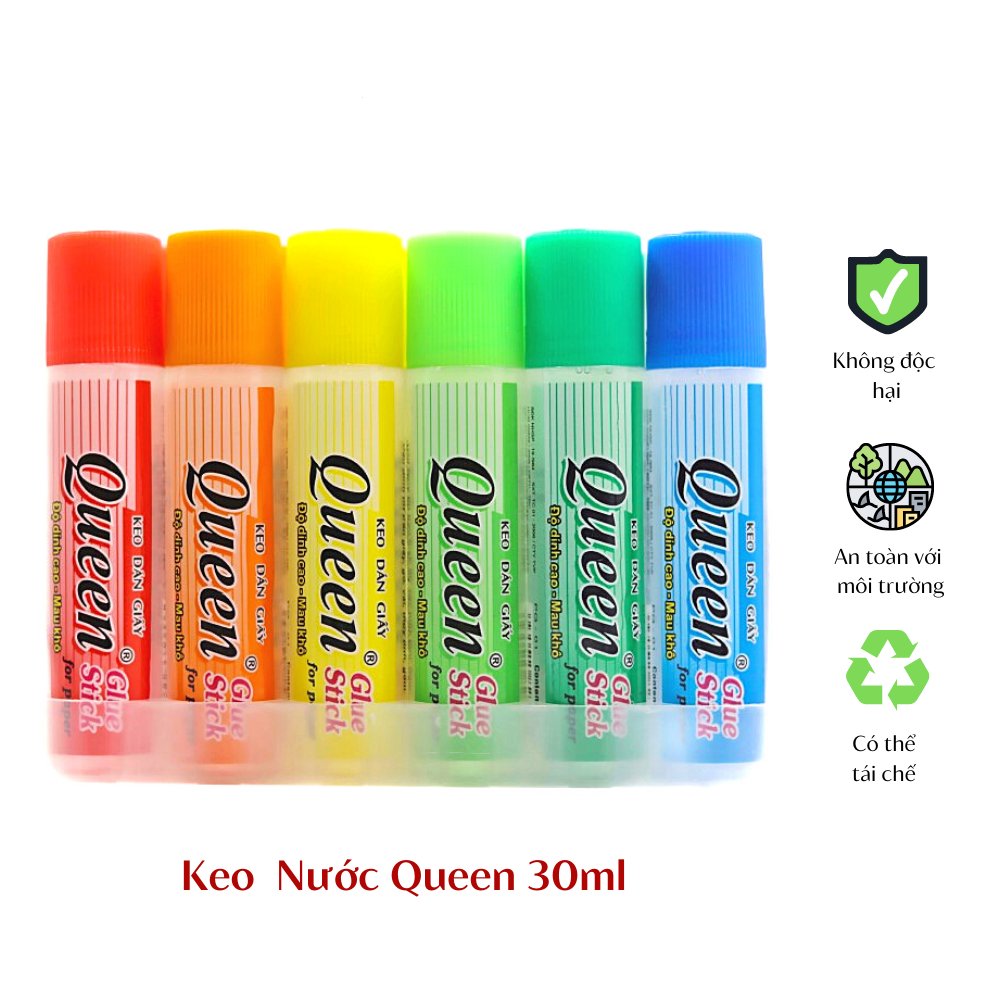 Keo Dán Giấy Queen Thể Tích (30ml)
