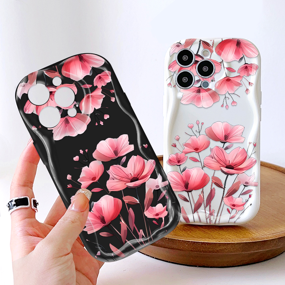 FELMYST%20for%20OPPO%20A5%202020%20A9%202020%20Back%20Cover%20Pink%20Flowers%20Pattern%20Soft%20Texture%20Wavy%20Edge%20Silicone%20Phone%20Case%20-%20Image%204