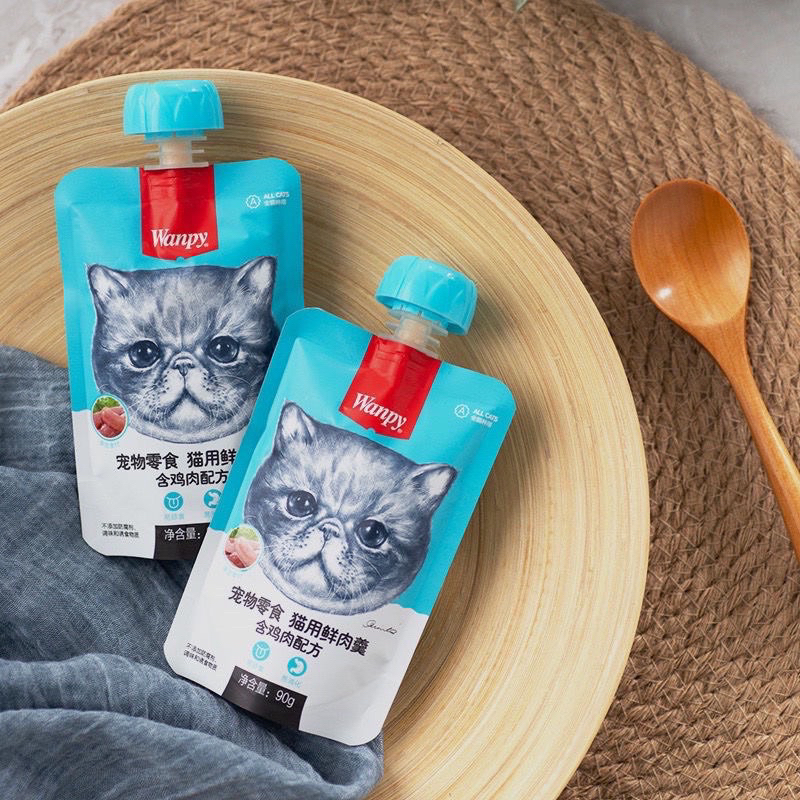 Thức ăn cho mèo dạng súp thưởng Wanpy nắp vặn tuýp 90gr