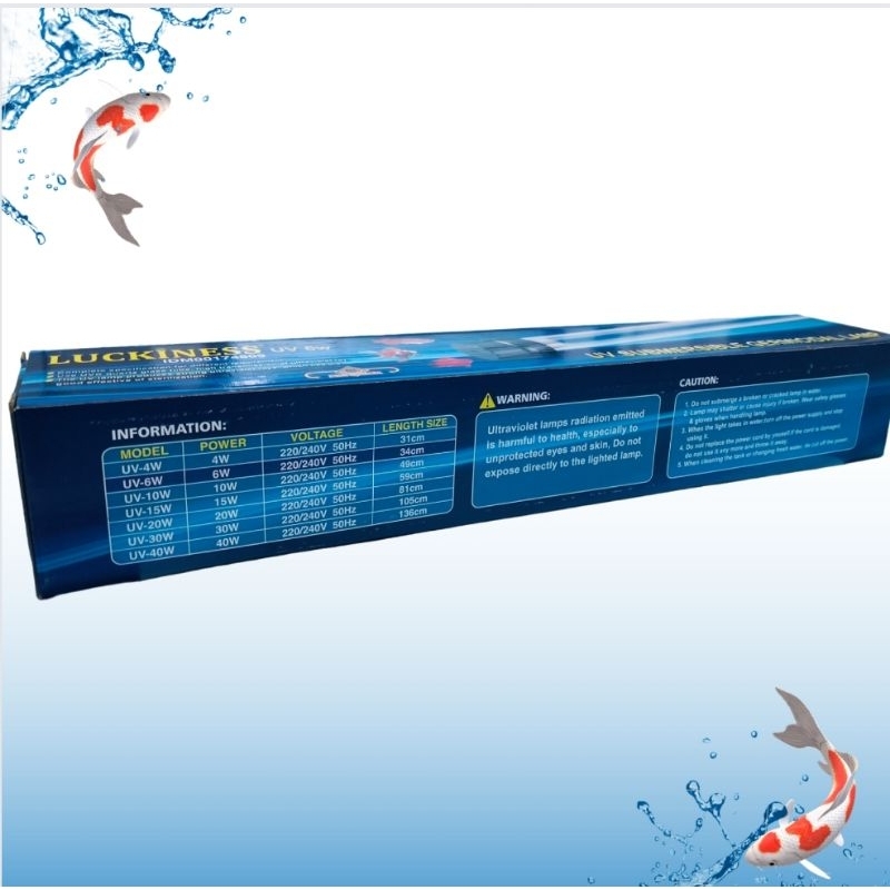 Lampu Sterilisasi Lumut Bakteri Kolam Aquarium LUCKINESS UV 6WATT