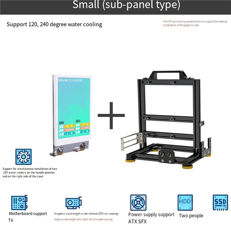 Itx Open Computer Rack Gamers Cabinet MOD ITX PC Case + Screen Open Frame Aluminum ATX Tower ...