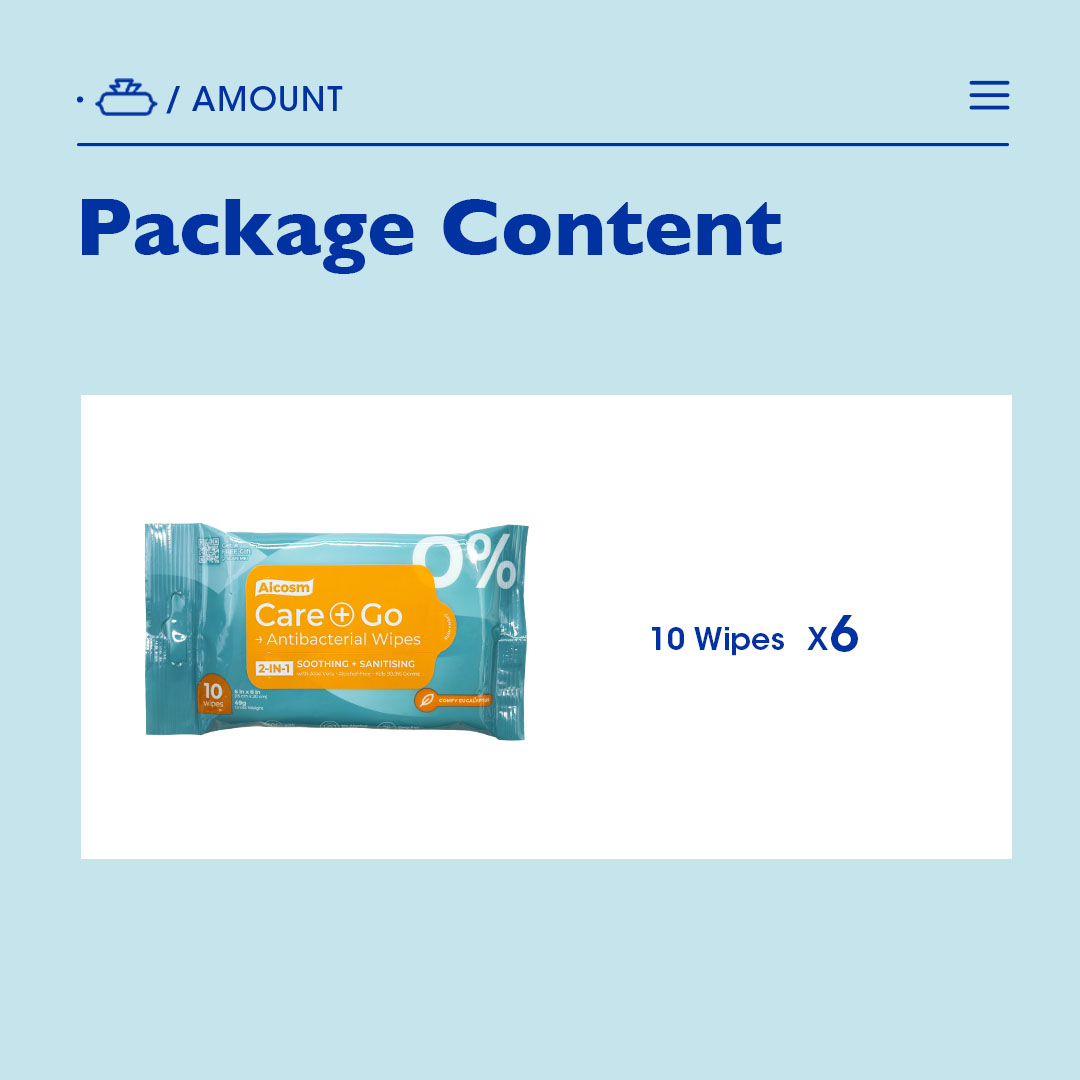 Alcosm™ Antibacterial Wipes 10 Wipes Lazada