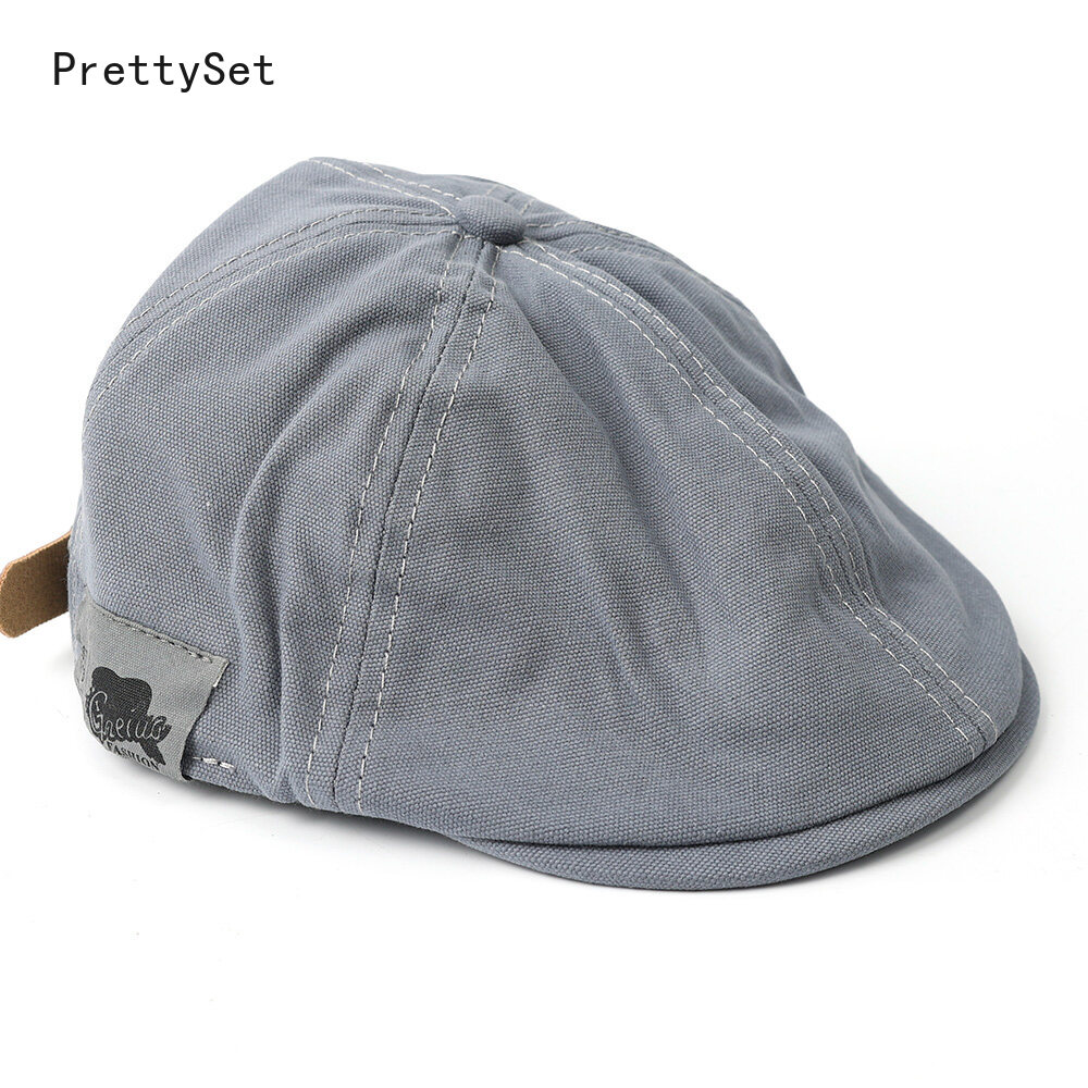 Adjustable Cotton Beret Hats for Men Women Retro Style Newsboy Casual Forward Caps