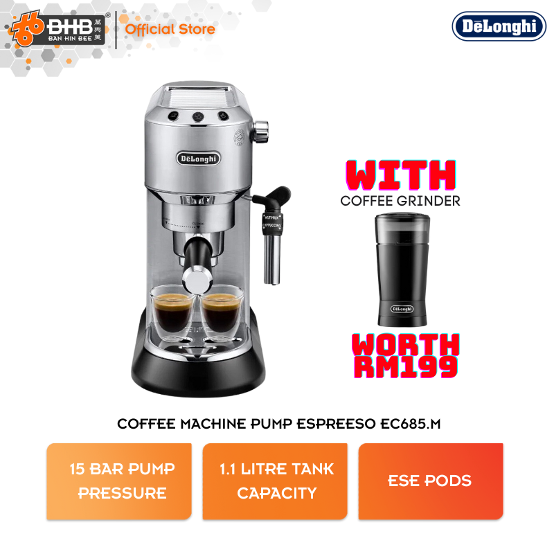 Delonghi EC685.M Dedica Manual Pump Driven Coffee Machine Espresso