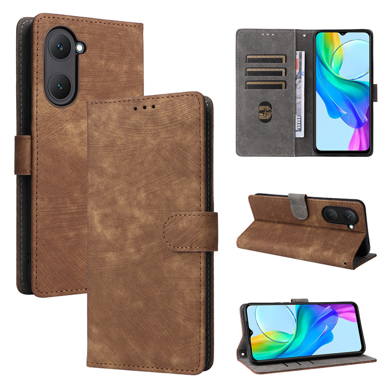 Vivo Y18e 4G/Y28S 5G Wallet Phone Case with RFID Blocking Credit Card Holder, PU Leather Flip Folio Case Wallet with Kickstand Protective Case.