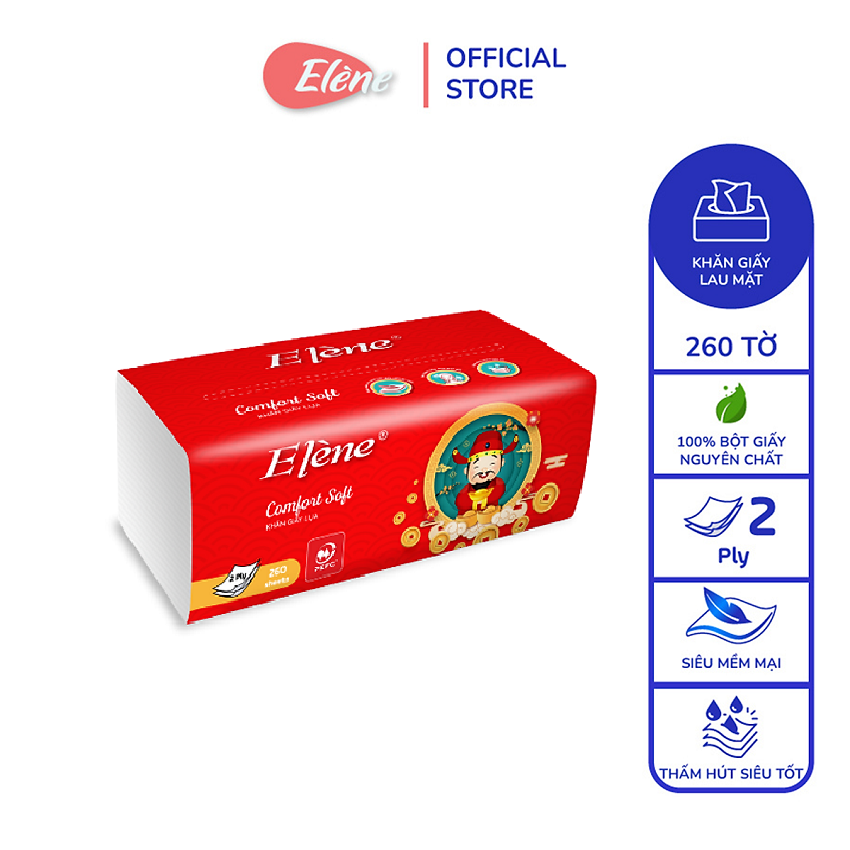 [Chính hãng] Khăn giấy lụa Elène 2 Lớp ( 260 Tờ ) [Ảnh thật]