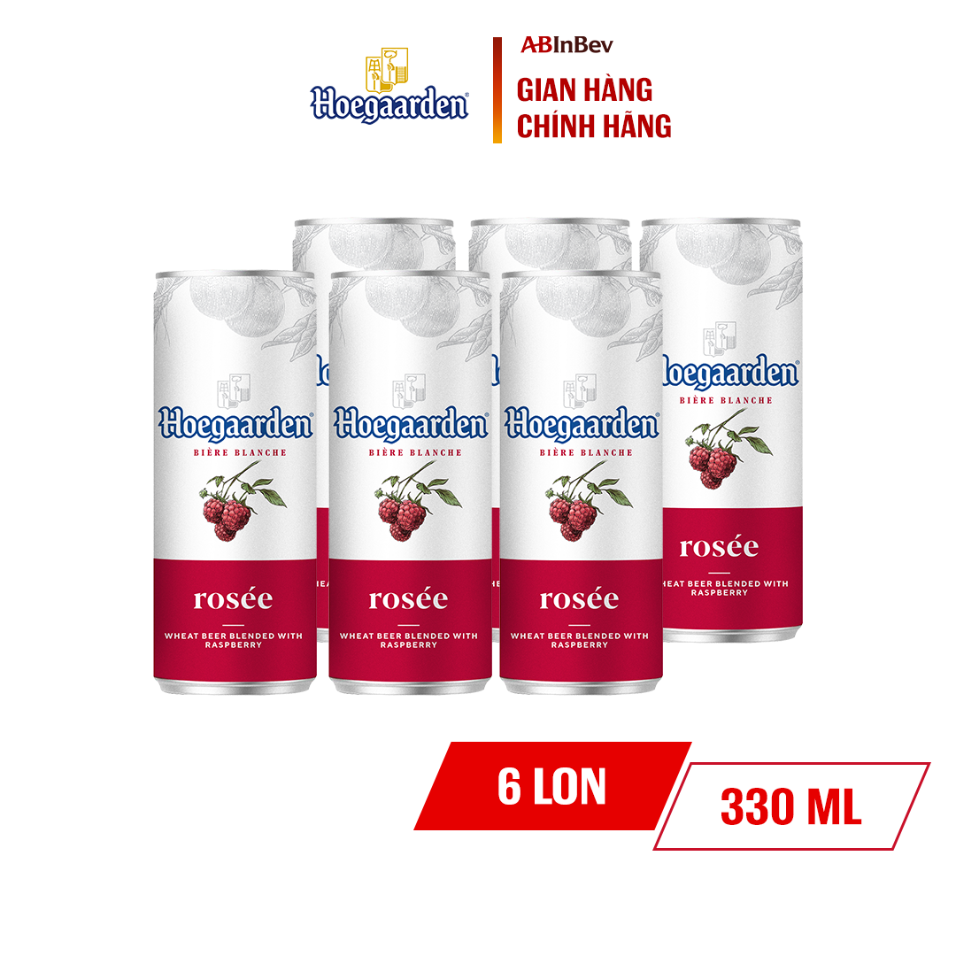 Lốc 6 lon Hoegaarden Rosee (330ml/lon) [Date 12/2024]