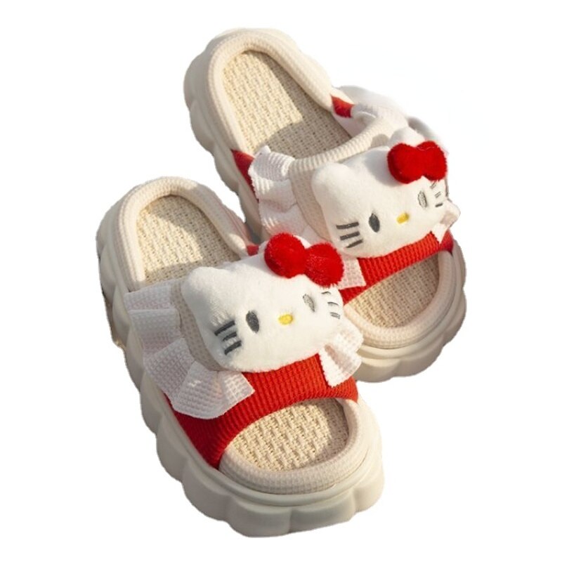 Sanrio Hello Kitty Slippers Women Sandalias Breathable Cotton