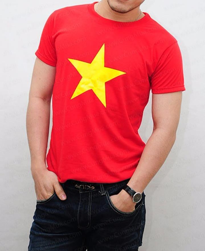 Áo thun cờ đỏ sao vàng vải thun lạnh Nam Nữ