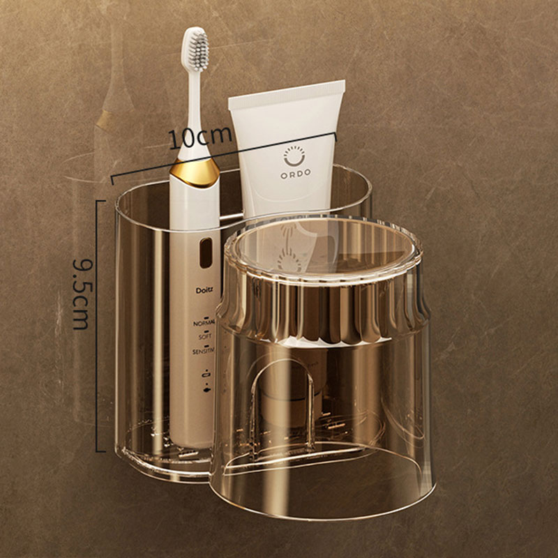 Toothbrush holder mouthwash cup punch-free storage rack bathroom wall-mounted tooth cup toilet bathroom toothbrush holder toothbrush cup
