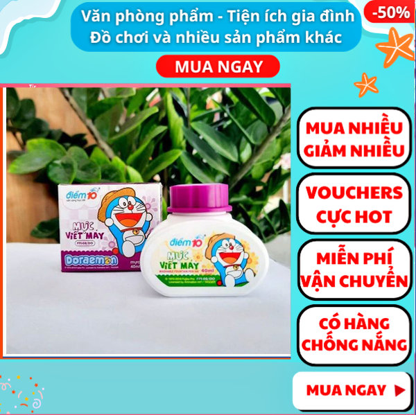 Mực viết máy màu tím Doraemon chất lượng, giá rẻ ,mực viết bút máy ,bút mực luyện viết chữ đẹp ,viết mực bơm máy ,bút mực máy viết đẹp , đồ dùng học tập,Aplusmart
