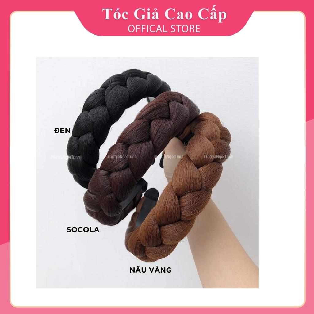 Tóc giả nữ đẹp băng đô tết tóc bấm phồng 5cm