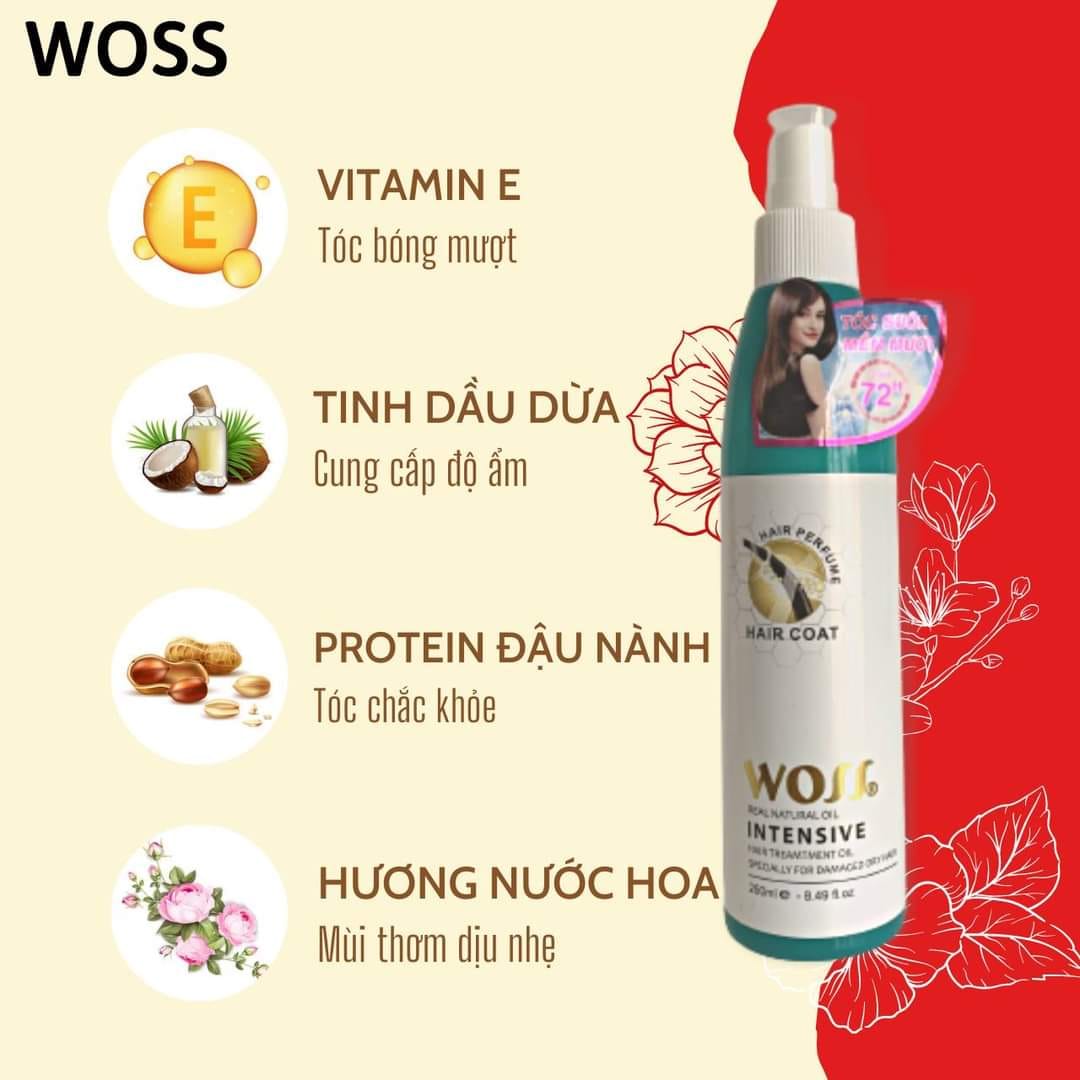Nước xịt dưỡng bóng tóc Woss 250ml
