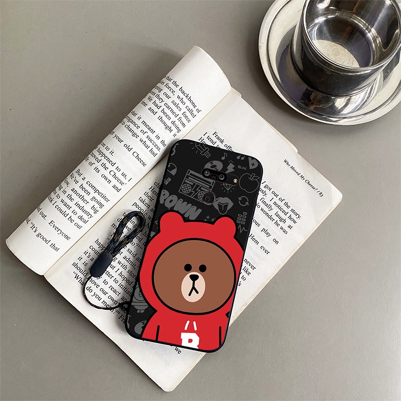 Lg g8 g8 thinq casing brown bear cartoon shockproof phone case