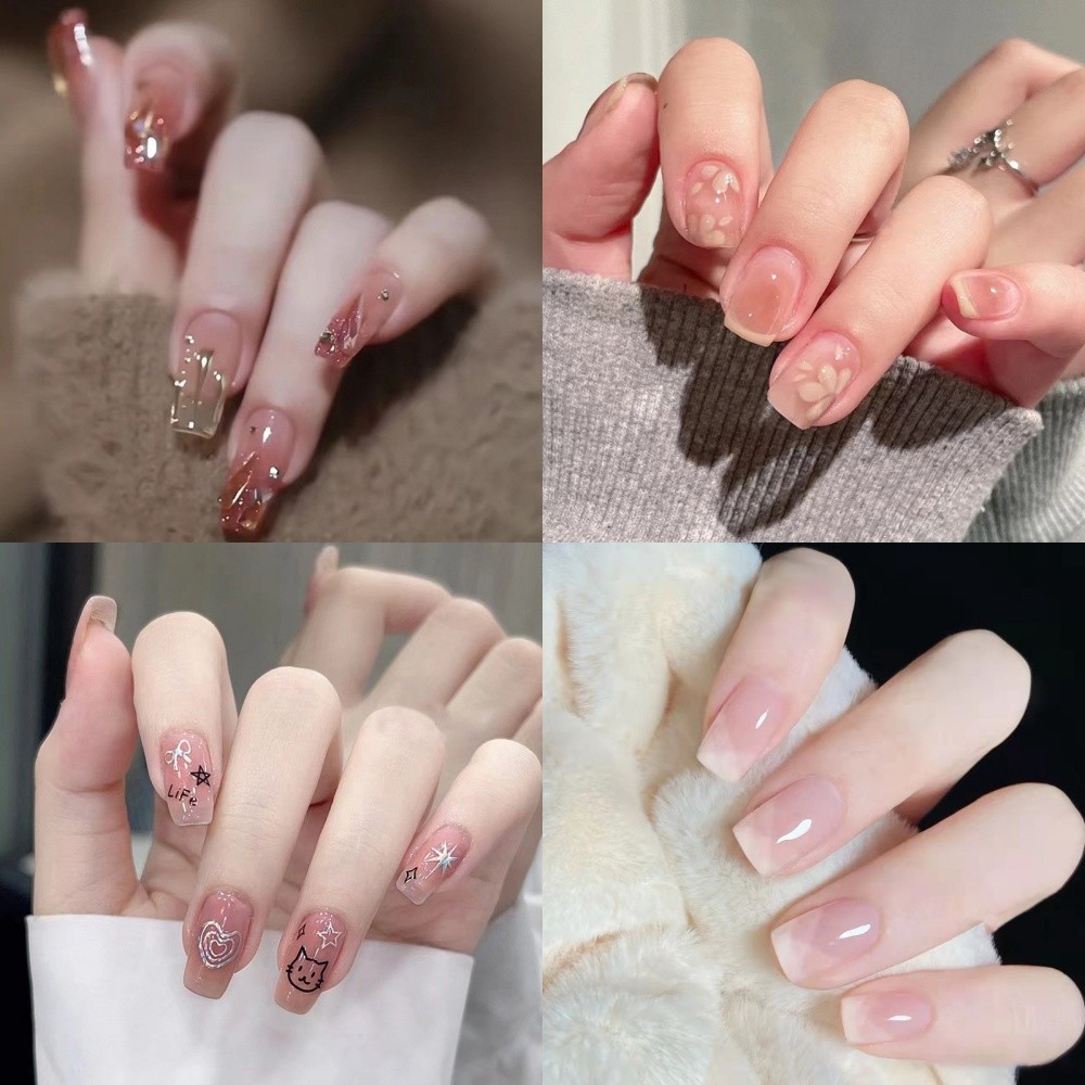 BTS%20%E3%80%90WITH%20GLUE%E3%80%9124Pcs%20Fake%20Nails%20French%20Almond%20Shap%20False%20Nails%20Wearable%20Press%20on%20Nails%20Stylish%20Pattern%20Red%20Artificial%20Nails%20Full%20Cover%20Nail%20Art%20-%20Image%203
