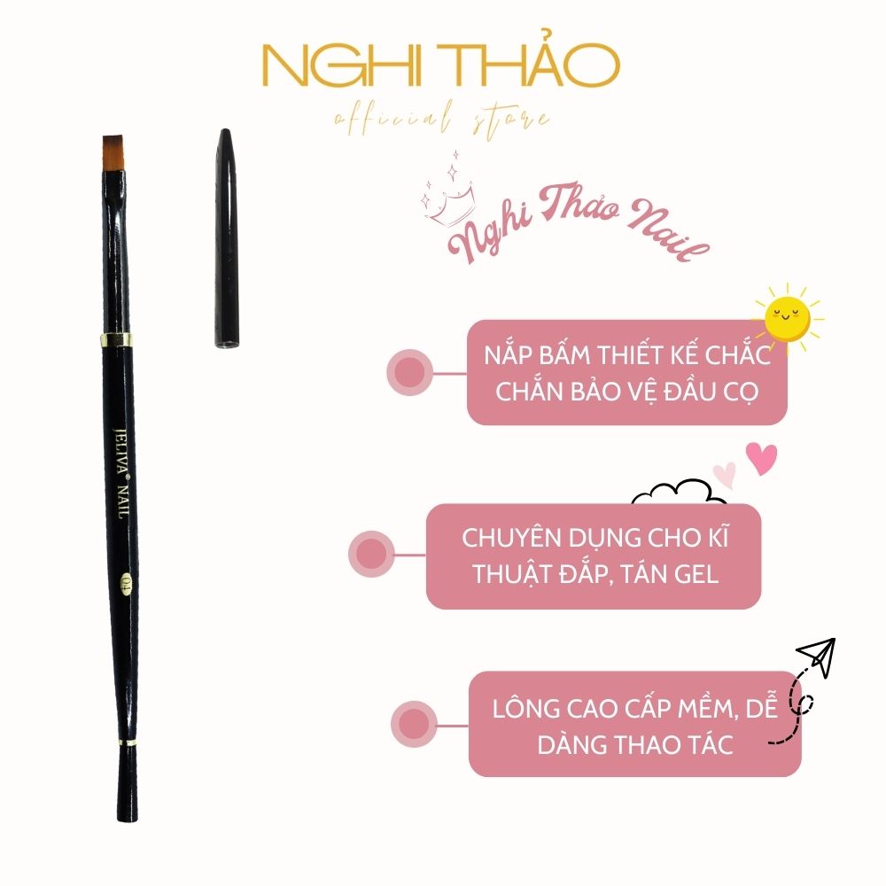 Cọ đắp gel đầu vuông Jeliva 04