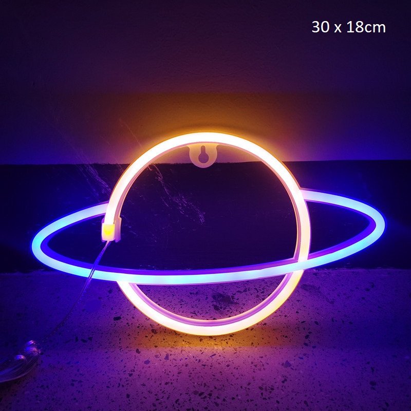 đèn led neon treo tường, trang trí decor phòng ngủ [tặng móc treo]