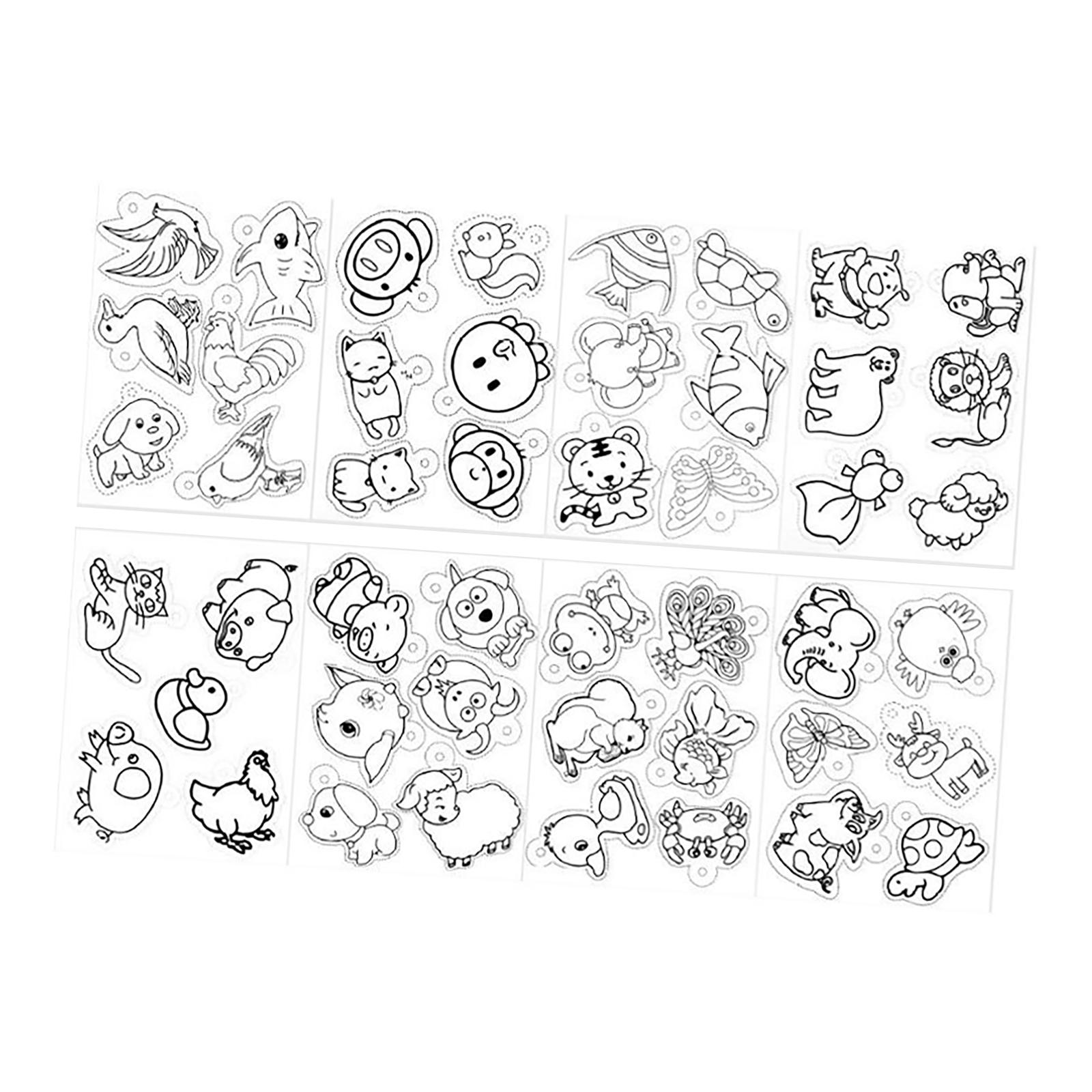 BNTREND 8Pcs Shrink Plastic Sheets Keychains Jewelry Making Heat Shrink Paper DIY
