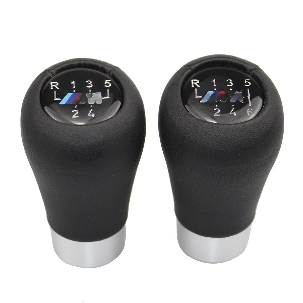 For 1Pc Car Gear Shift Knob Leather For BMW 1 3 5 6 Series E30 E36 E39 E46 E60 E81 E82 E87 E90 E53 E84 E83 5/6 Speed X1 X3 X5 M
