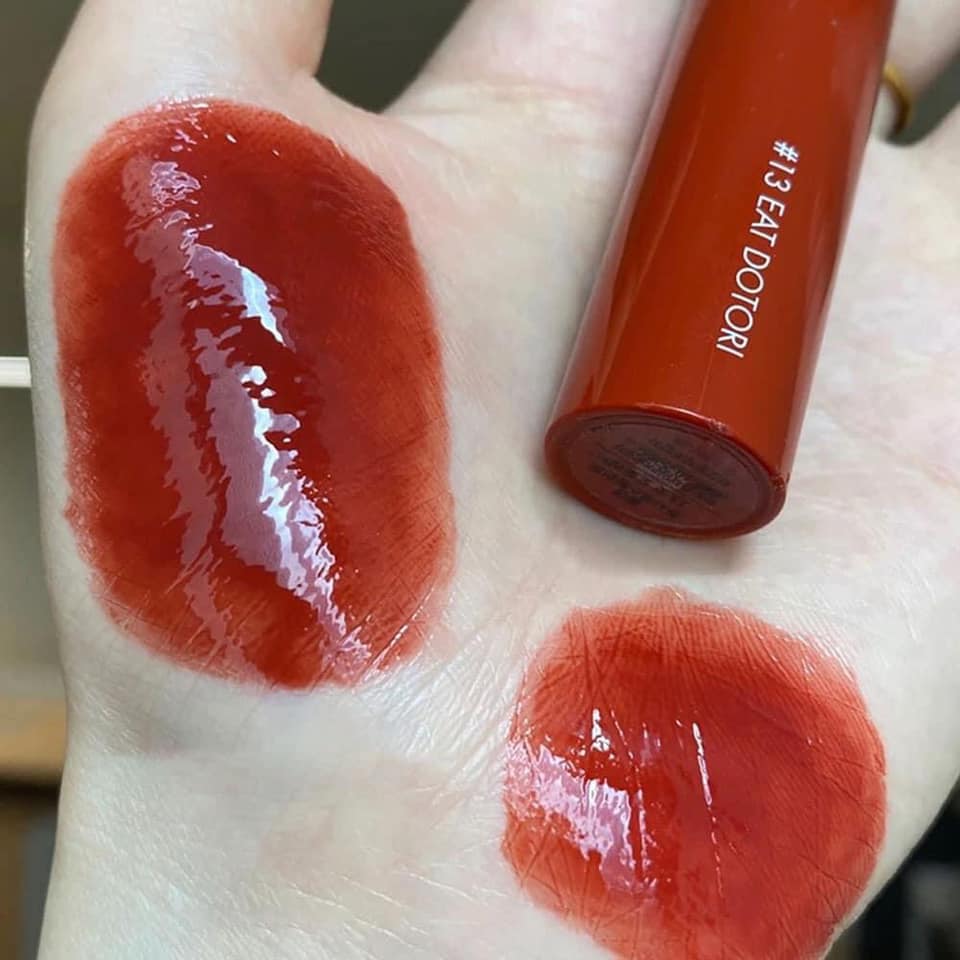 son romand bóng màu 13 đỏ nâu ánh cam (Romand Juicy Lasting Tint 13)