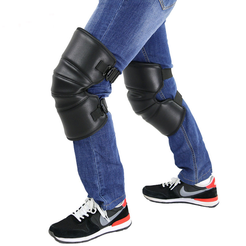 Motorcycle Knee Protectors Electric vehicle PU knee pads for Leg Warmers Waterproof Thick Plush Adjustable Winter Leg Cover