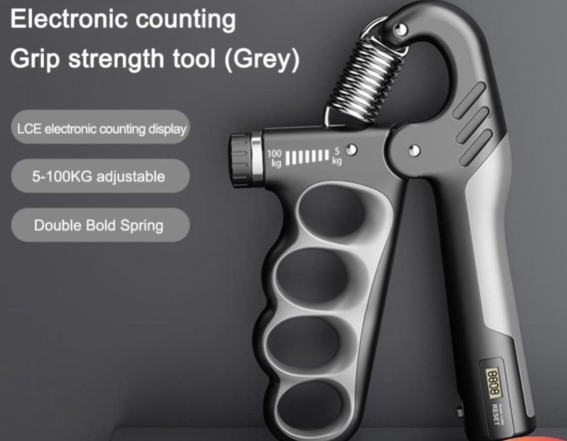 (5-100kg)Adjustable Professional Electronic Counting Grip Strength Tool Trainer Double Bold Hand Gripper Strong Resistance Stress Relief Hands Gripper. 