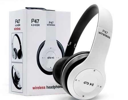 P47 Wireless Bluetooth Headphones with Built-in Mic - Foldable, Noise Cancellation, Compatible with Android Devices and PC