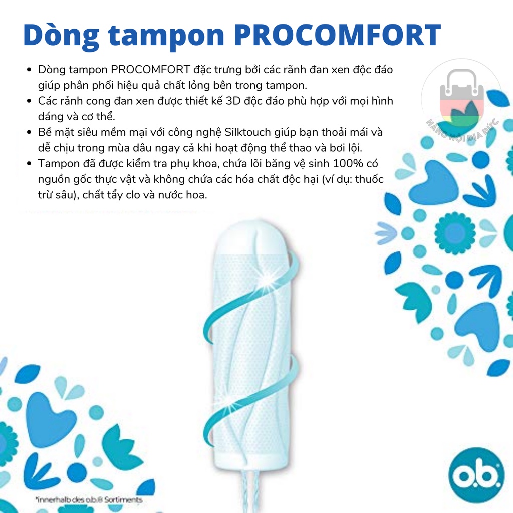 Tampon Ob cao cấp nội địa Đức nhiều lựa chọn và đủ size
