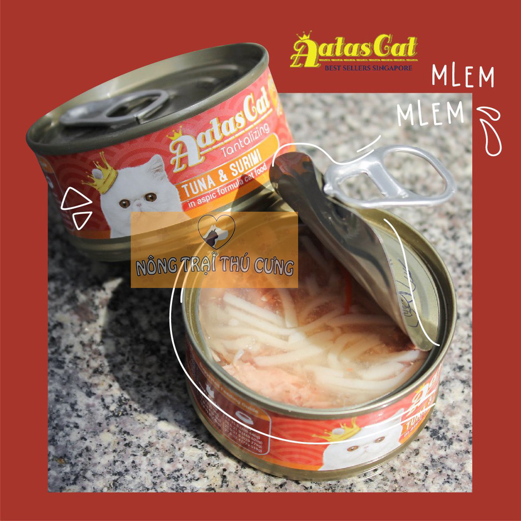 Pate AATAS Cho Mèo Mọi Lứa Tuổi (Cá Ngừ Mix) - Lon 80g - [Nông Trại Thú Cưng]