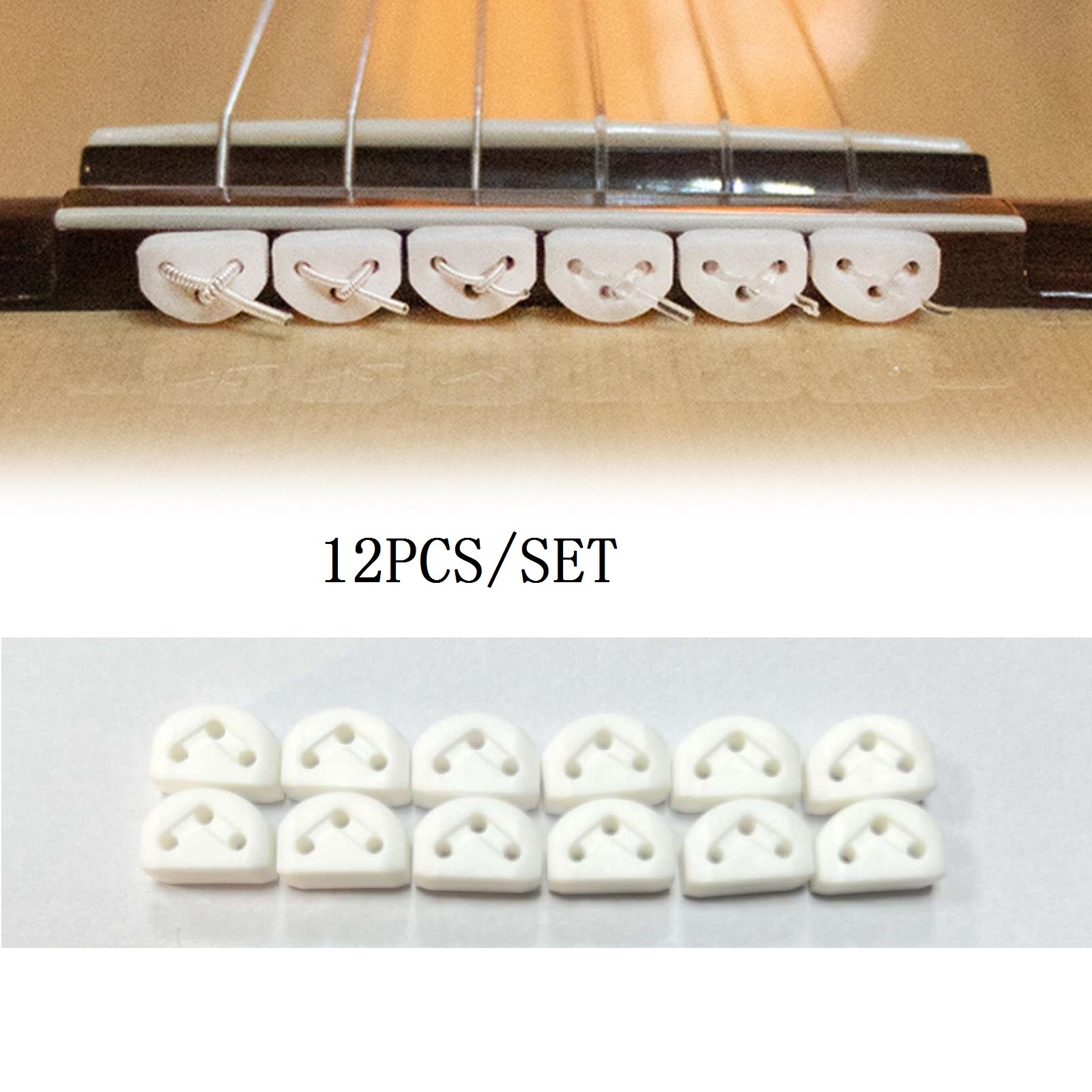 Holiday Discounts 12PCS/Set Classical Guitar String Retainer String Guide String Buckle Triple-Cornered Chord Tie For Guitar /Ukulele Accs