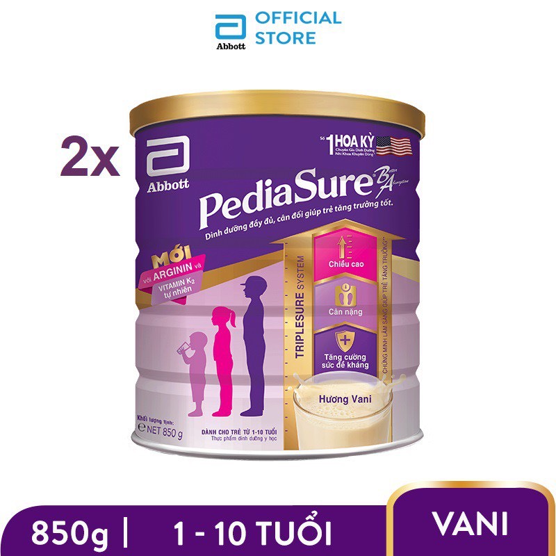 Sữa bột Pediasure 850g hương vani