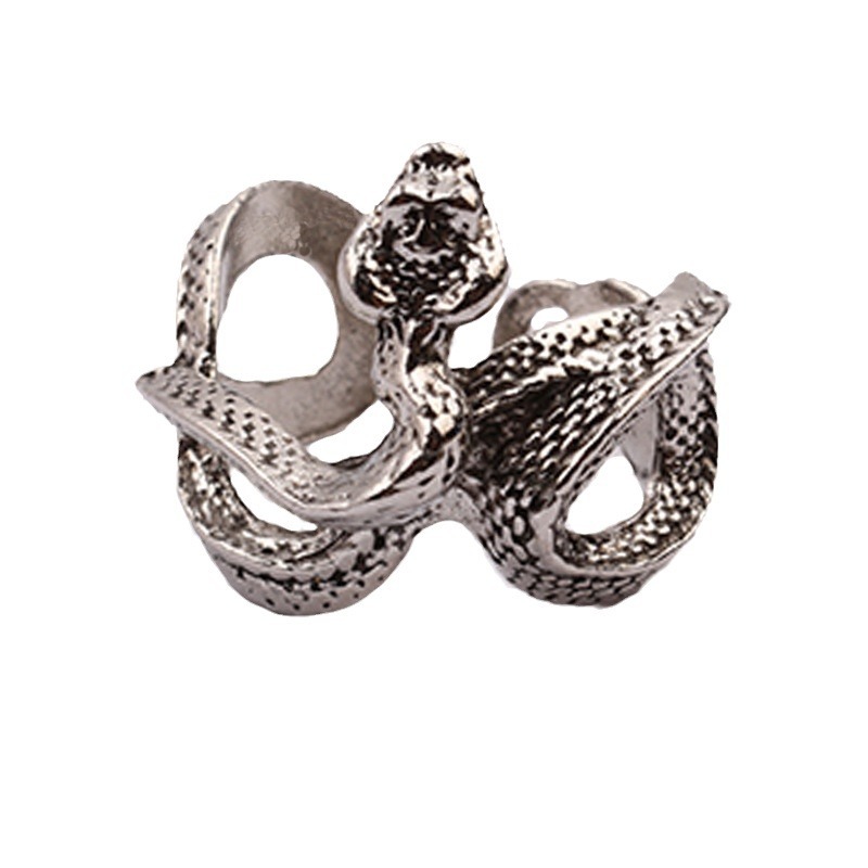 【Innovative designs】Gothic Retro Python Ring Diablo Punk Style Three ...