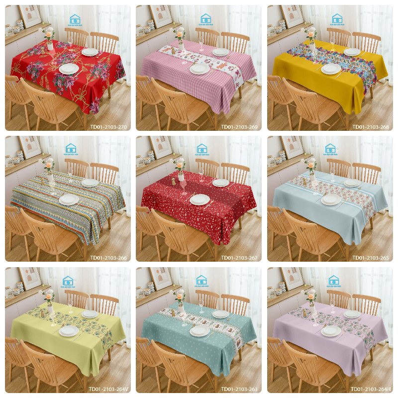 Khăn trải bàn vintage Tín Phát Decor, khăn vải trải bàn vuông, tròn, chữ nhật