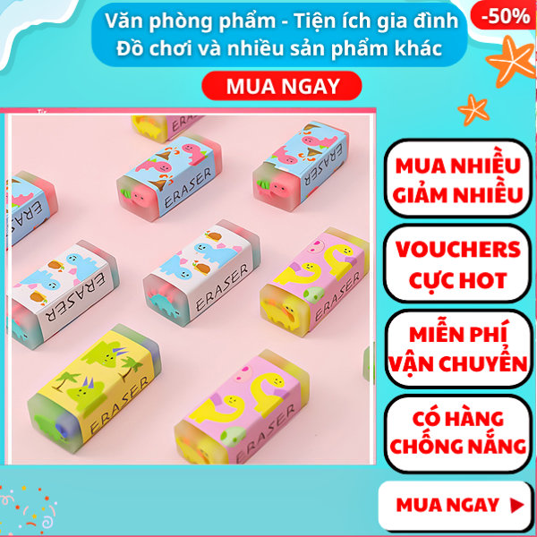 Gôm họa tiết khủng long dễ thương , Gôm hoạt hình khủng long có mùi thơm , Gôm hình khủng long nhiều màu cho học sinh , Gôm tẩy họa tiết khủng long độc đáo , Gôm khủng long hoạt hình có mùi thơm , Nguyễn Thùy Store