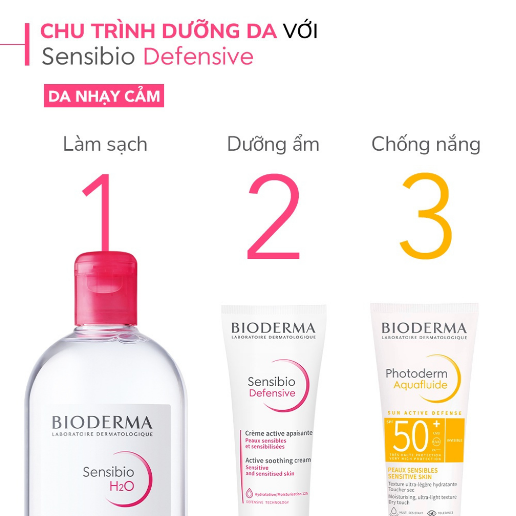 Kem dưỡng ẩm Bioderma Sensibio Defensive Active Soothing Cream làm dịu da thường và da nhạy cảm 40ml
