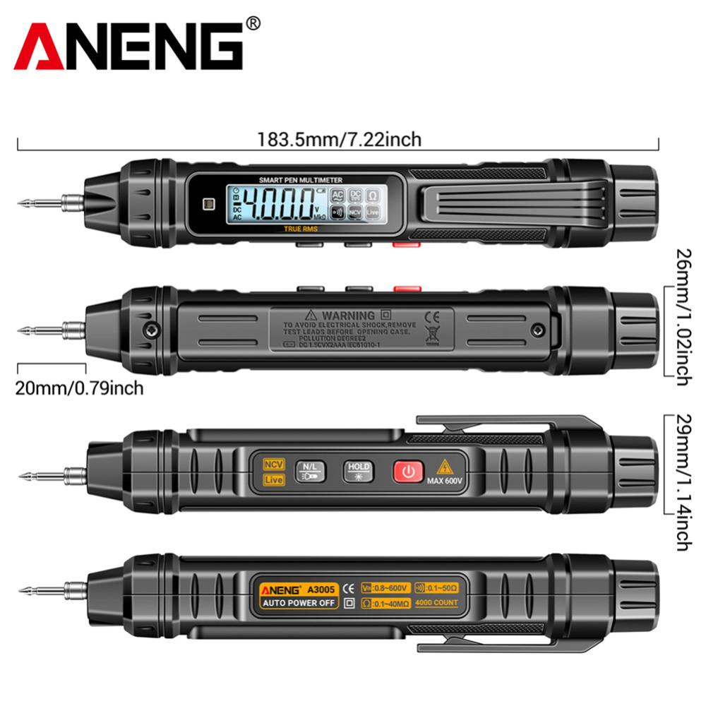 Bút đa năng kế kỹ thuật số LCD đèn nền thông minh Màn hình máy thử điện tự động nhận dạng đo điện áp AC/DC Ohm đi ốt đo 4000 đếm dụng cụ điện