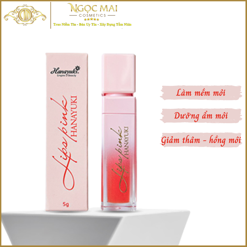 Son Dưỡng Hồng Môi Xóa Thâm Hanayuki Lips Pink 5g Chính Hãng