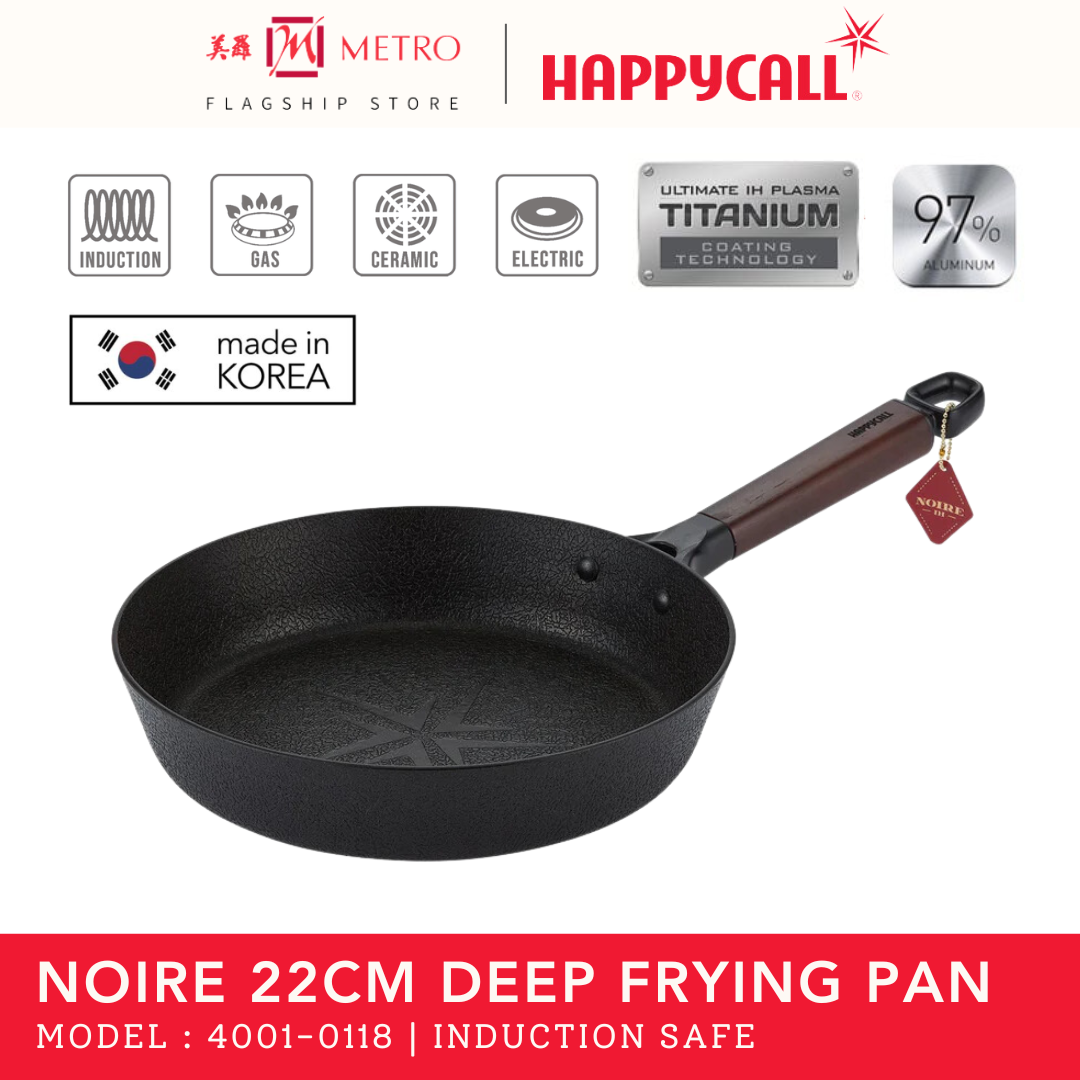 HappyCall Noire IH 22cm Deep Frying Pan 4001-0118 | MADE IN KOREA
