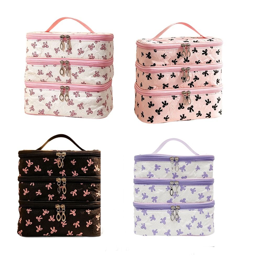 Portable%20Cute%20Three%20Layer%20Wash%20Bag%20Large%20Capacity%20Soft%20Wear-resistant%20Women%20Toiletries%20Bag%20Bow%20Print%20Three-Layer%20Cosmetic%20Organizer%20Bag%20Skincare%20Storage%20-%20Image%202